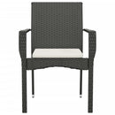 havestole med hynder 2 stk. polyrattan sort