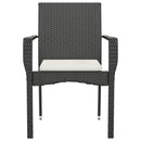 havestole med hynder 4 stk. polyrattan sort