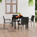 havestole med hynder 4 stk. polyrattan sort