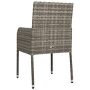 havestole med hynder 2 stk. polyrattan grå