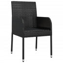 havestole med hynder 4 stk. polyrattan sort