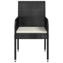 havestole med hynder 4 stk. polyrattan sort