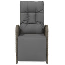 havestole med lænefunktion og hynder 2 stk. polyrattan grå