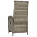havestole med lænefunktion og hynder 2 stk. polyrattan grå