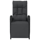 havestole med lænefunktion og hynder 2 stk. polyrattan sort