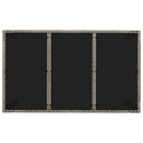 havebord med glastop 150x90x75 cm polyrattan grå