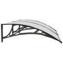 dørbaldakin 150x75 cm polycarbonat sort og transparent