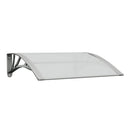 dørmarkise grå og transparent 80x75 cm polycarbonat
