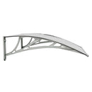dørmarkise grå og transparent 80x75 cm polycarbonat