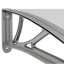 dørmarkise grå og transparent 80x75 cm polycarbonat
