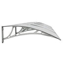dørbaldakin 350x75 cm polycarbonat grå og transparent