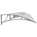 dørbaldakin 400x75 cm polycarbonat grå og transparent