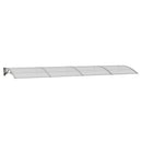 dørmarkise grå 400x100 cm polycarbonat
