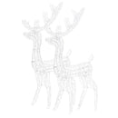 julerensdyr 2 stk. 128 cm akryl kold hvidt lys