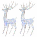 julerensdyr 2 stk. 180 cm 250 LED'er akryl flerfarvet lys