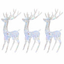 julerensdyr 3 stk. 180 cm 250 LED'er akryl flerfarvet lys