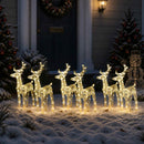 julerensdyr 6 stk. 240 LED'er akryl varmt hvidt lys