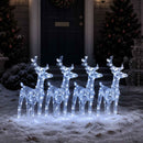 Julerensdyr 4 stk. 160 LED'er akryl koldt hvidt lys