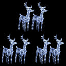 julerensdyr 6 stk. 240 LED'er akryl koldt hvidt lys