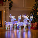 julerensdyr 4 stk. 160 LED'er akryl flerfarvet lys