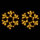 snefnug 2 stk. 27x27 cm med LED-lys varmt hvidt lys