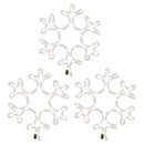 snefnug 3 stk. 27x27 cm med LED-lys varmt hvidt lys