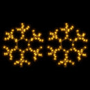 snefnug 2 stk. 38x37 cm med LED-lys varmt hvidt lys
