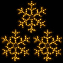 snefnug 3 stk. 59x59 cm med LED-lys varmt hvidt lys