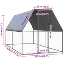 hønsegård 2x4x2 m galvaniseret stål
