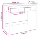 skrivebord med skuffer 100x50x78 cm massivt fyrretræ