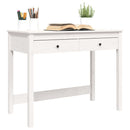 skrivebord med skuffer 100x50x78 cm massivt fyrretræ hvid