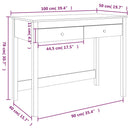 skrivebord med skuffer 100x50x78 cm massivt fyrretræ hvid