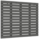sengegavl 126x3x91,5 cm massivt fyrretræ grå