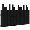 sengegavl 127,5x3x80 cm massivt fyrretræ sort