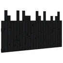 sengegavl 146,5x3x80 cm massivt fyrretræ sort