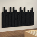 sengegavl 146,5x3x80 cm massivt fyrretræ sort