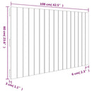 sengegavl 108x3x60 cm massivt fyrretræ grå