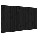 sengegavl 127,5x3x60 cm massivt fyrretræ sort