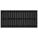 sengegavl 127,5x3x60 cm massivt fyrretræ sort