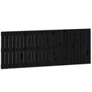 sengegavl 159,5x3x60 cm massivt fyrretræ sort