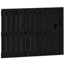 sengegavl 82,5x3x60 cm massivt fyrretræ sort