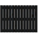 sengegavl 82,5x3x60 cm massivt fyrretræ sort