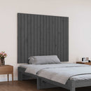 sengegavl 108x3x90 cm massivt fyrretræ grå