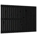 sengegavl 127,5x3x90 cm massivt fyrretræ sort