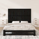 sengegavl 147x3x90 cm massivt fyrretræ sort