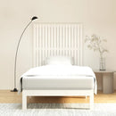 væghængt sengegavl 108x3x63 cm massivt fyrretræ hvid