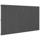 sengegavl 204x3x110 cm massivt fyrretræ grå