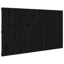 sengegavl 204x3x110 cm massivt fyrretræ sort