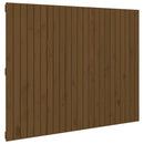 sengegavl 146,5x3x110 cm massivt fyrretræ gyldenbrun