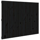 sengegavl 146,5x3x110 cm massivt fyrretræ sort